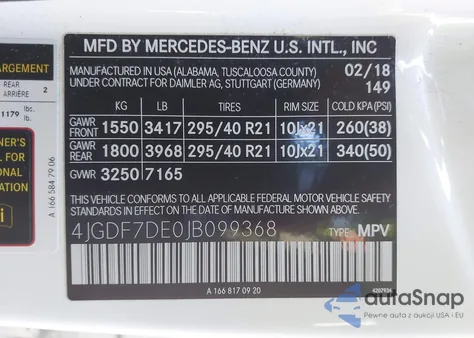 2018 Mercedes-Benz Gls 550 4Matic from USA, damaged, VIN 4JGDF7DE0JB099368